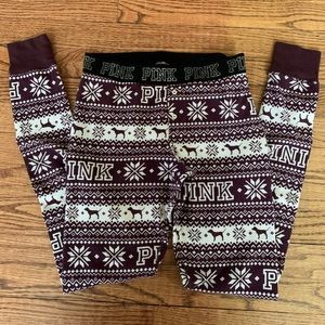 Pink sleepwear pants Christmas style